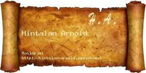 Hintalan Arnold névjegykártya