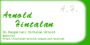 arnold hintalan business card